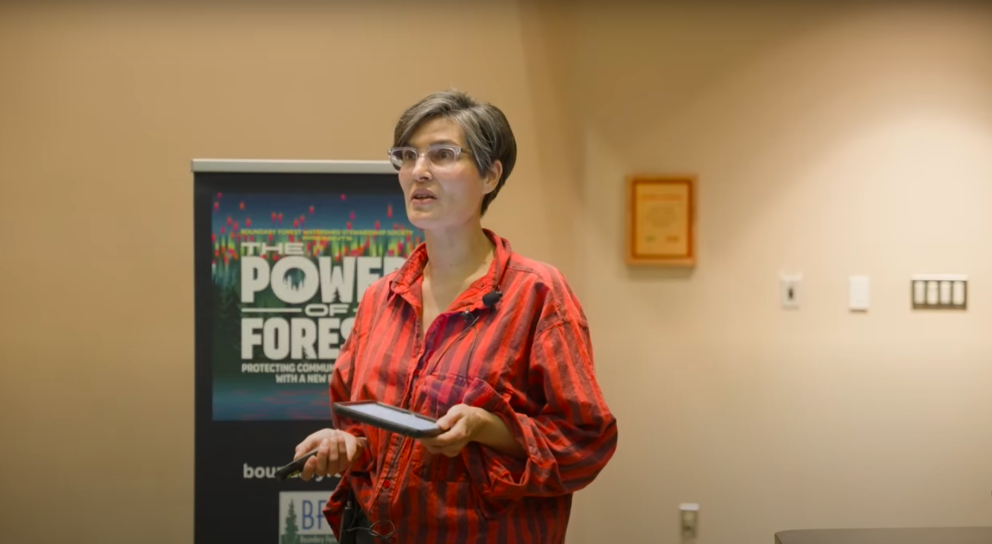 Michelle Connolly speaks at the Power of Forests event.